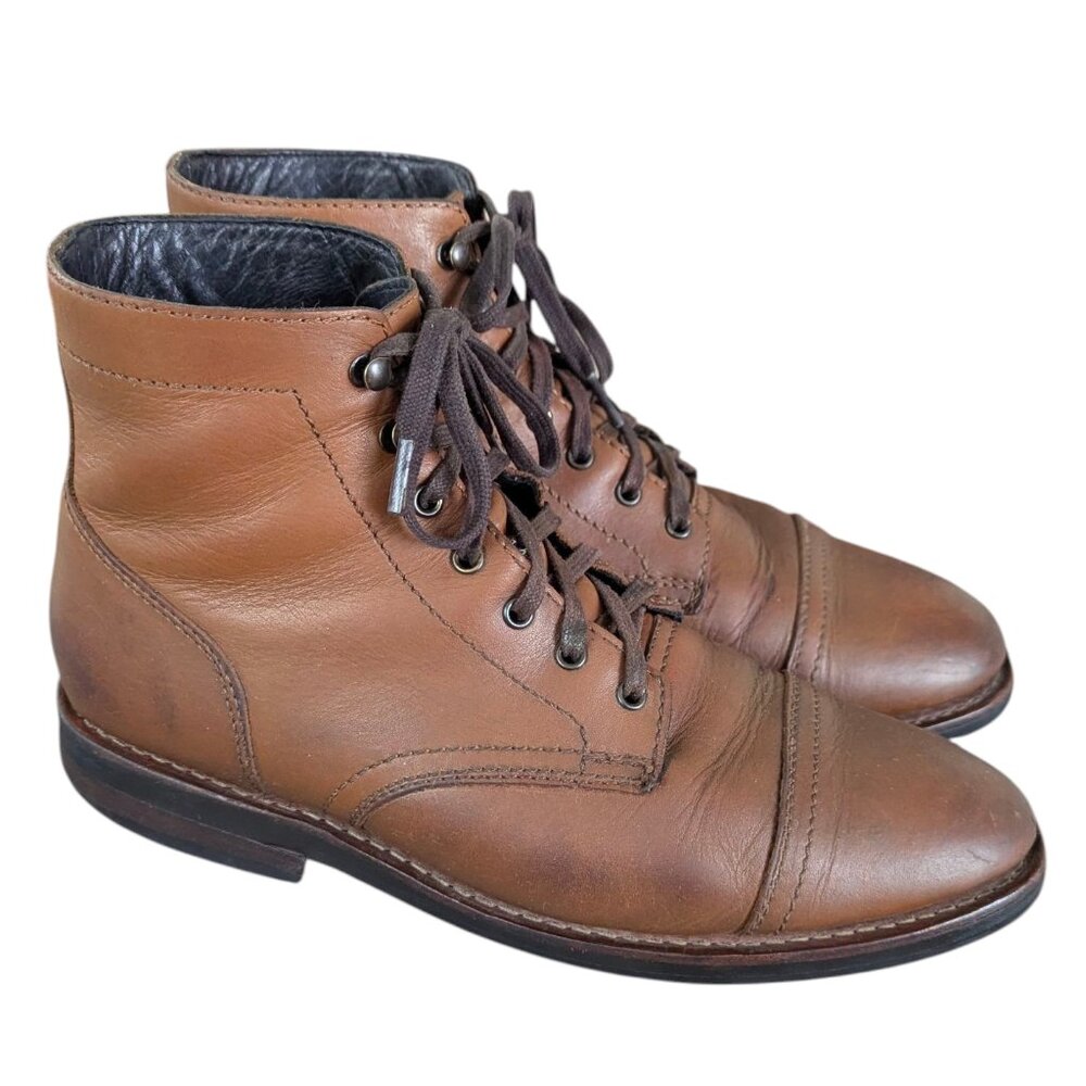 Thursday Boot Company - Men's Captain Lace up Boots in Toffee Brown - Size 9